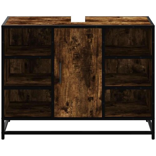 VidaXL Kupaonski ormarić za umivaonik boja hrasta 80x33x60 cm drveni Slike