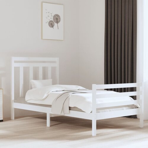 Furnova Posteljni okvir bel iz trdnega lesa 100x200 cm, (21939530) Slike