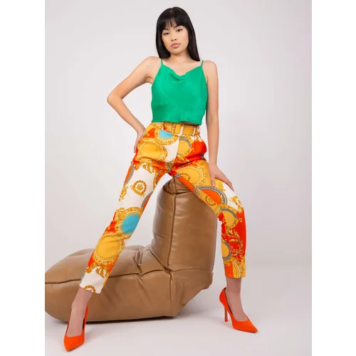 Fashion Hunters Orange and dark yellow cigarette pants