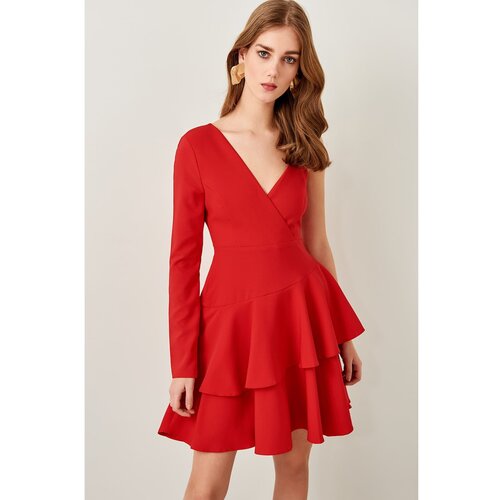 Trendyol Red Flywheel Detailed Dress Cene