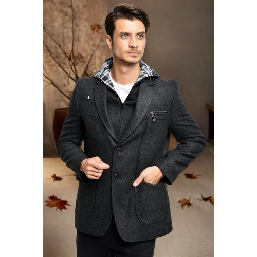 Dewberry K7540 MEN'S COAT-LIGHT PATTERNED ANTHRACITE Cene