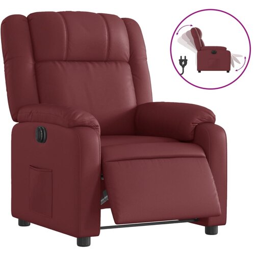Maison Chic Električni naslanjač - Relax naslanjač vinsko rdeče umetno usnje, (22062090) Slike