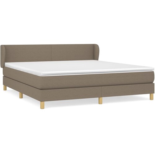 VidaXL Box spring postelja z vzmetnico taupe 160x200 cm blago, (20896351) Slike