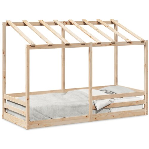 VidaXL Dječji krevet s krovom 75 x 190 cm od masivne borovine Slike