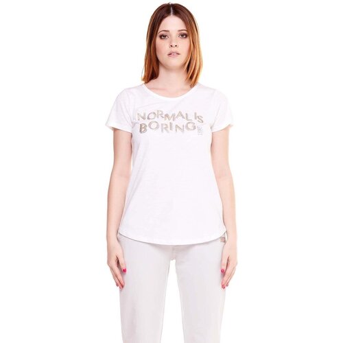 Leone 1947 Majice s kratkimi rokavi Woman T-Shirt Short Sleeves Gold Silver Bela Cene