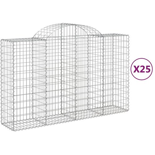  Lučne gabionske ko&amp;scaron;are 25kom 200x50x120/140cm pocinčano željezo Slike