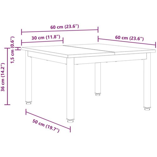  Stolić za kavu Siva Sonoma 60 x 60 x 36 cm Konstruirano drvo Slike