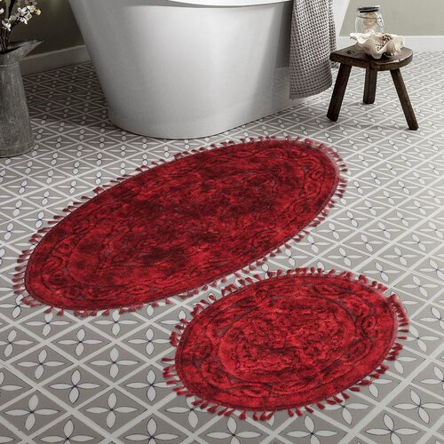  Cottonkt 000528 Claret Red Bathmat Set (2 Pieces) Cene