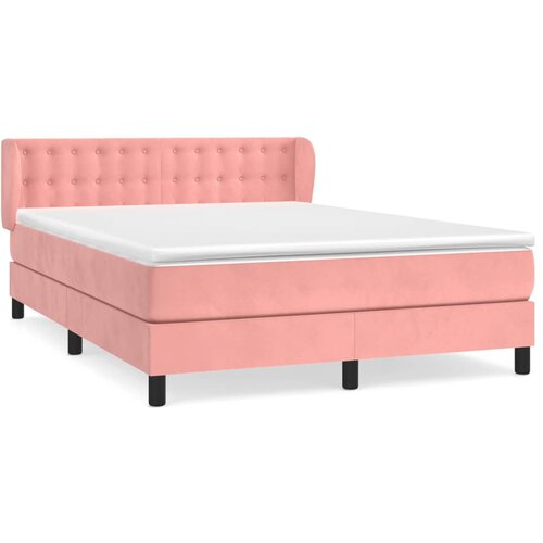 Maison Chic Box spring postelja - Vzmetna postelja z vzmetnico roza 140x190 cm žamet SL21388, (21880717) Slike