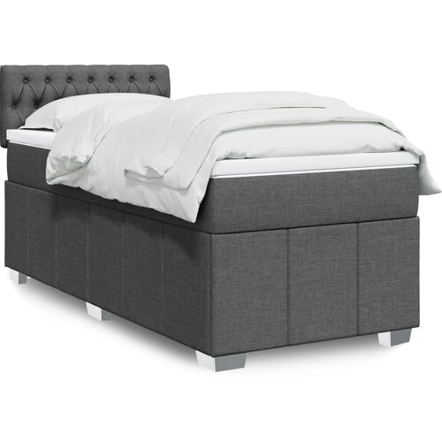 vidaXL Box spring postelja z vzmetnico temno siva 80x200 cm blago Cene