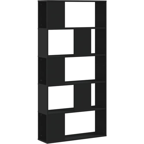 Maison Chic Knjižna omara - Knjižni regal 5-nadstropna črna 80,5x23,5x162,5 cm inž. les, (21725351) Slike