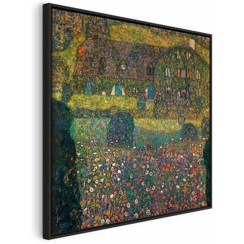  Slika - Gustav Klimt &ndash; Country House on the Attersee Lake 40x40 U crnom drvenom okviru Cijene
