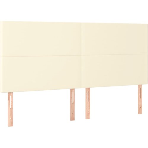  Uzglavlje krem boje 200x5x118/128 cm umjetna koža Slike