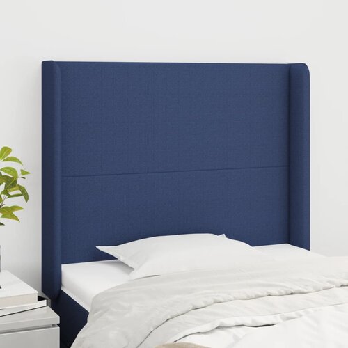 vidaXL Vzglavje z ušesi modro 93x16x118/128 cm blago Cene