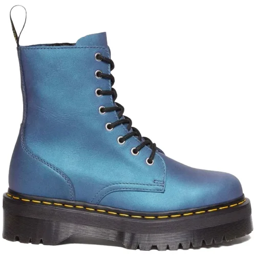 Dr. Martens Jadon Deep Blue Leather Platform Boots