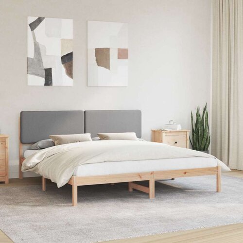  Krevetni okvir s tapiciranim uzglavljem Svijetlo siva - Smeđa i svijetlo siva 200 x 200 cm Cijene