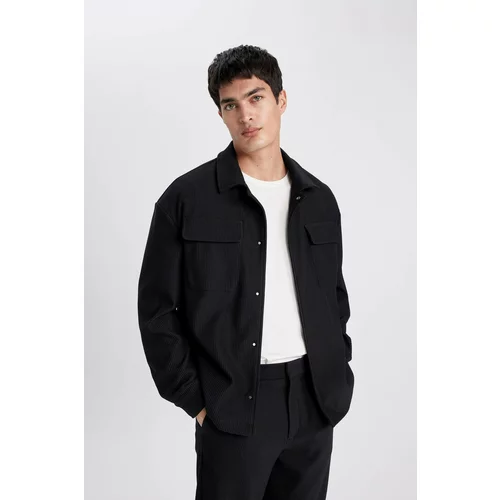 Defacto Relax Fit Shirt Collar Pleated Shirt Jacket