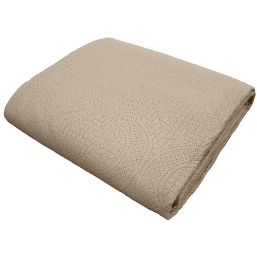 Douceur d int&amp;eacute;rieur Bež pre&amp;scaron;it komplet prevleke za odejo in prevleke za vzglavnik iz mikrovlaken 240x220 cm Romane &amp;ndash; Slike