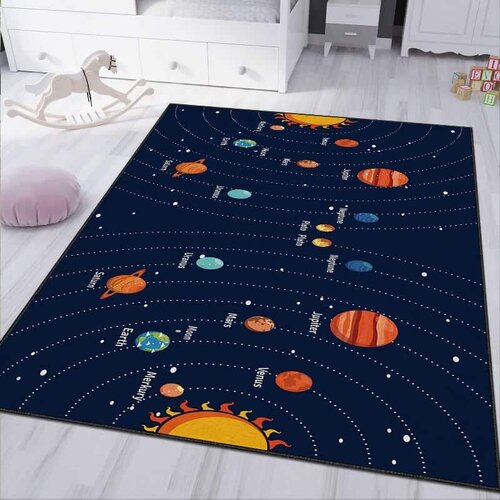 Tepih za decu na gumenoj podlozi 120x180cm - Sunčev sistem III, TG-106 Slike