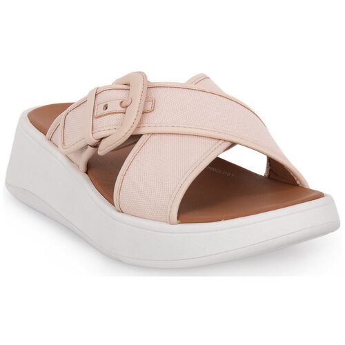 Fitflop Natikači F MODE BUCKLE CANVAS PLATFORM Rožnata Cene