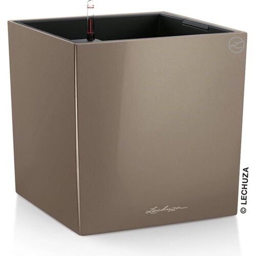 LECHUZA CUBE okrasni lonec komplet-set, taupe Slike