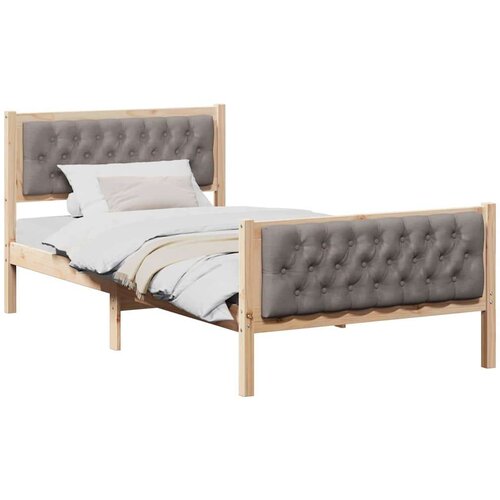  Okvir za krevet Sivo-smeđa 100 x 200 cm tkanina Slike