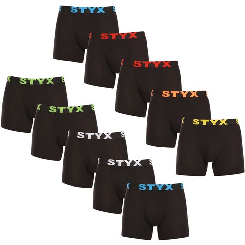STYX 10PACK Men&amp;#039;s Boxer Shorts Sports Rubber Black Slike