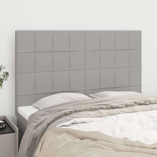  Posteljno vzglavje 4 kosa svetlo siv 72x5x78/88 cm blago, (20936384) Cene