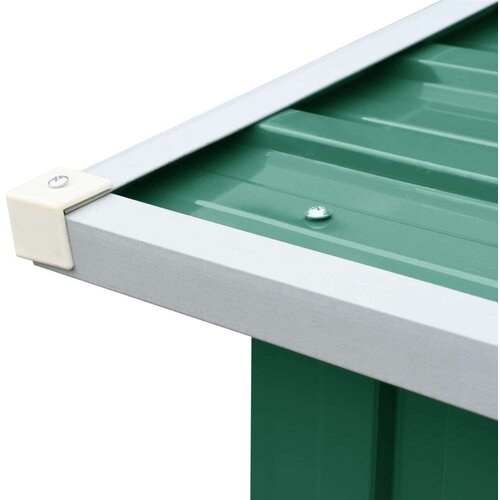 VidaXL Vrtna lopa za drva pocinkano jeklo 330x92x153 cm zelena Slike