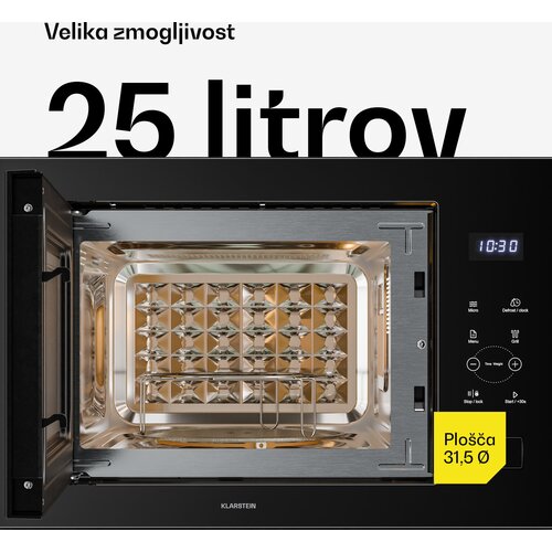 Klarstein ugradbena mikrovalna pećnica velaire s ro&amp;scaron;tiljem | ro&amp;scaron;tilj 1200 w | mikrovalna pećnica 850 w | 60 cm Slike