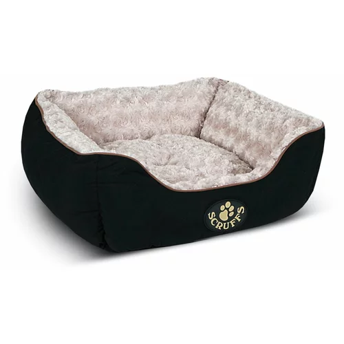 Plaček Pet Products Črna plišasta postelja za pse 40x50 cm Scruffs Wilton –