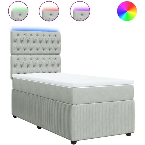 VidaXL box spring krevet s madracem svjetlosivi 100x200 cm bar&amp;scaron;unasti Slike