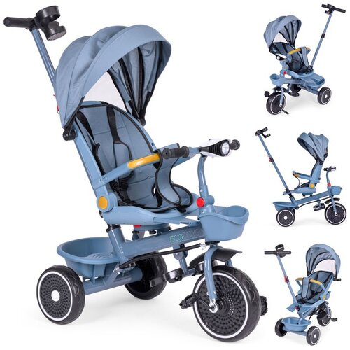 ECO TOYS Dječji tricikl 2u1 plavi Slike