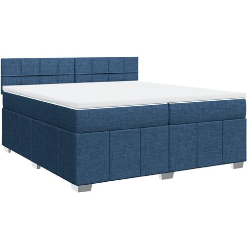 vidaXL Box spring postelja z vzmetnico modra 200x200 cm blago, (21309440) Cene