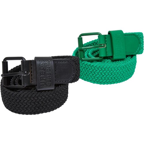 Urban Classics Accessoires Elastic Belt Set Kids black/bodegagreen Slike