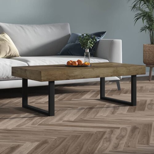  Stolić za kavu tamnosmeđi i crni 120 x 60 x 40 cm MDF i željezo Cijene