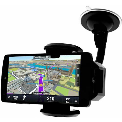 AVIZAR avtomobilsko držalo za pametni telefon, vetrobransko steklo, prilagodljiva roka 360 &amp;deg; - črna, (20530575) Slike