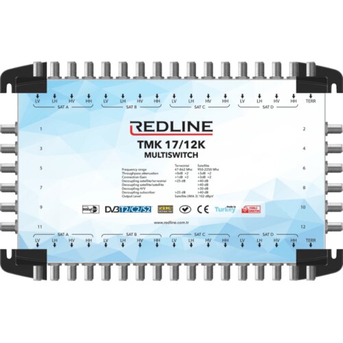 Redline Multi&scaron;alter 4 satelita na 12 utičnica,kaskadni(bez adaptera) &ndash; TMK 17/12K Cijene