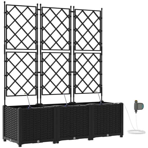  Vrtna saksija 3 pcs Crna 120 x 40 x 142 cm Plastika Slike