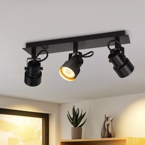 Nettlife Črna stropna svetilka, vintage, GU10, kuhinjska svetilka za nastavljive 3 vintage plamene, (22117002) Slike