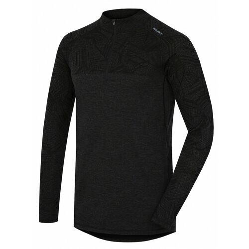 Husky merino thermal underwear long men's t-shirt with zipper black Slike
