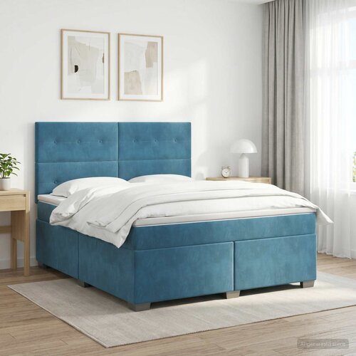  Boxspring krevet s madracem Plava 160 x 200 cm Bar&amp;scaron;un Slike