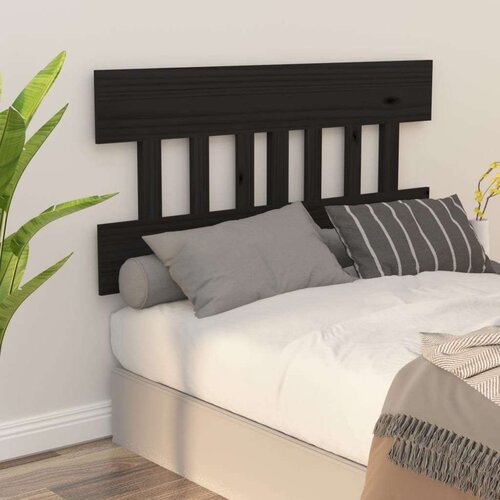  Uzglavlje za krevet crno 143 5 x 3 x 81 cm od masivne borovine Slike