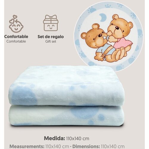 Interbaby Dekica Medvjedić 110x140 - plava Slike