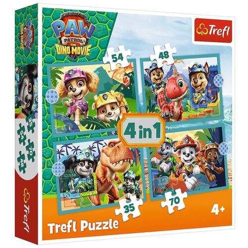 Trefl Paw Patrol: Pustolovine na otoku dinosaura - komplet slagalica 4 u 1 - Slike