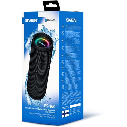 Sven PS-160 Zvočnik, izhodna moč 2x6W (RMS) TWS, Bluetooth, FM, USB, microSD, litij baterija ČRNA Slike