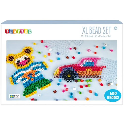 Playbox PlayBox: XL 9 mm MIDI perlice za likanje, komplet 600 kosov - Avto in medved Slike