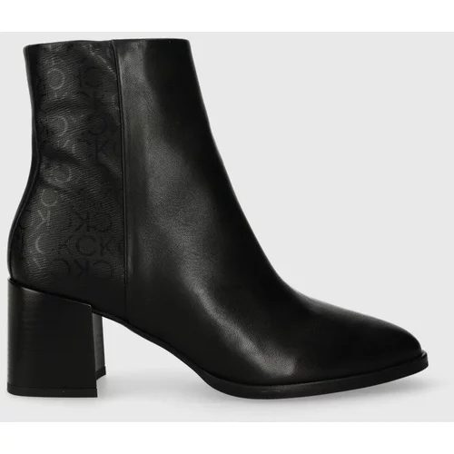 Calvin Klein Gležnjače ALMOND ANKLE BOOT 55 - EPI MN MX za žene, boja: crna, s debelom potpeticom, HW0HW01701