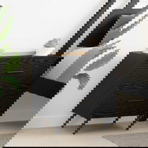 vidaXL Noćni ormar Crni hrast 40 x 35 x 47.5 cm Konstruirano drvo Cijene