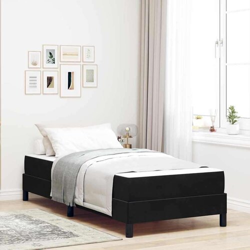 Box Postelja z vzmetnico z vzmetnico Črna 80 x 220 cm blago, (5000125760) Cene